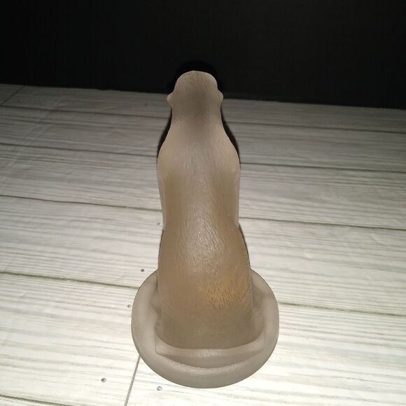 Vintage Summit Vaseline Art Glass Frosted Satin Hand Press Polar Bear Figurine - Picture 6 of 12